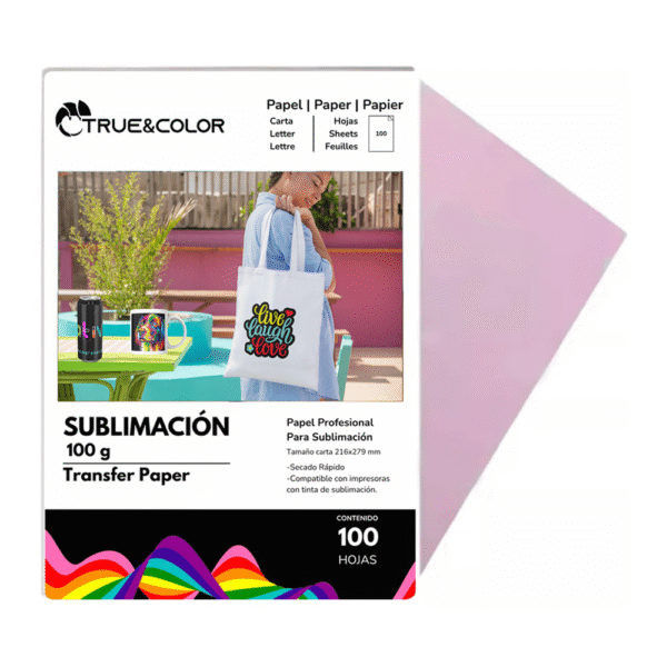 Hojas para Sublimación – Paquete de 100 Hojas | 100g Secado Rápido