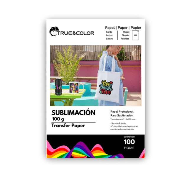 Hojas para Sublimación – Paquete de 100 Hojas | 100g Secado Rápido