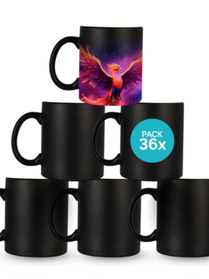 Taza Magica Matte Negra 325ml  Set 36 Pz
