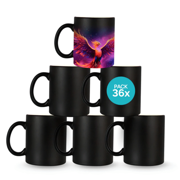 Taza Magica Matte Negra 325ml  Set 36 Pz
